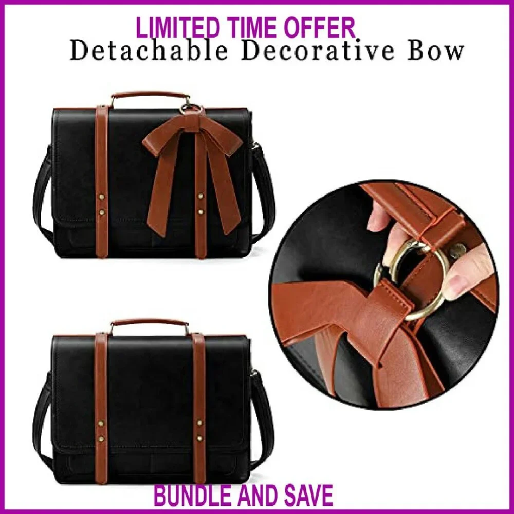 PU Leather Laptop Briefcase Fits 15.6
